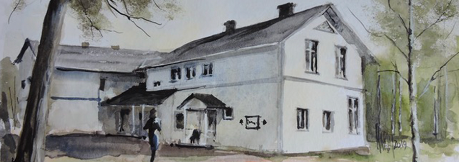 Rådomsgården målad av konstnären Michael Hardt Rådomsgården målad av konstnären Michael Hardt